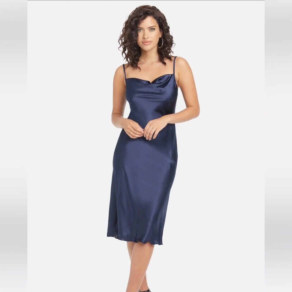 Satin midi slip dress